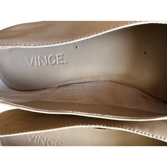 VINCE. Fawn Beige Leather Maxwell Round Toe Slip On Flats Size 6 - Picture 3 of 7